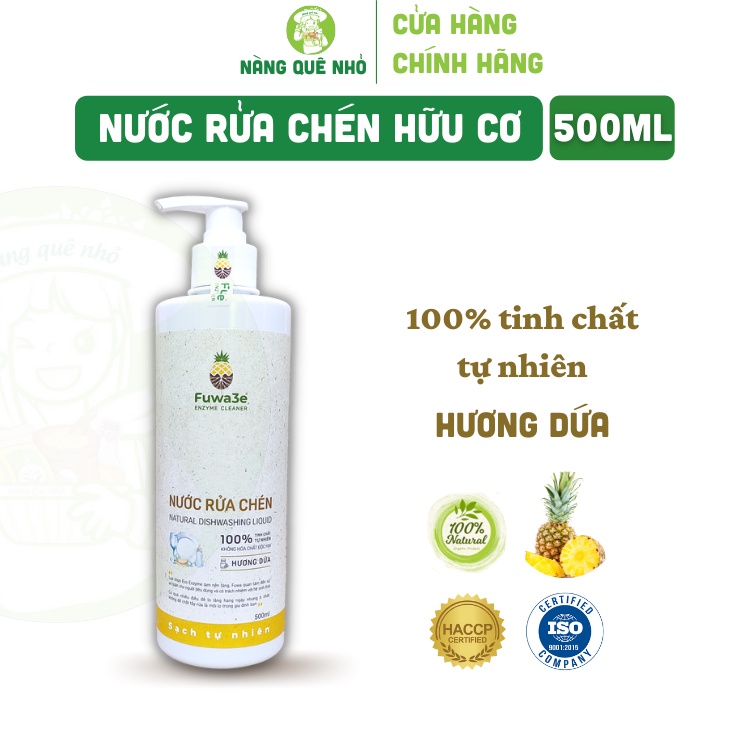 Nước Rửa Chén Hữu Cơ FUWA 3e Hương Dứa Sạch Nhanh An Toàn Cho Bé 100ml 500ml