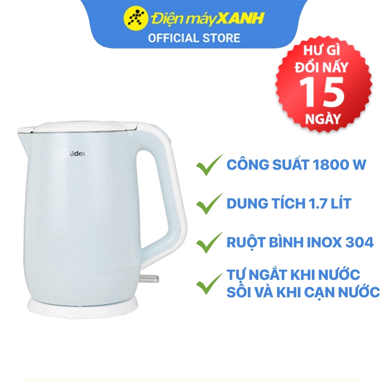 [Mã ELHADEV giảm 4% đơn 300K] Bình siêu tốc Midea 1.7 lít MK-17DC