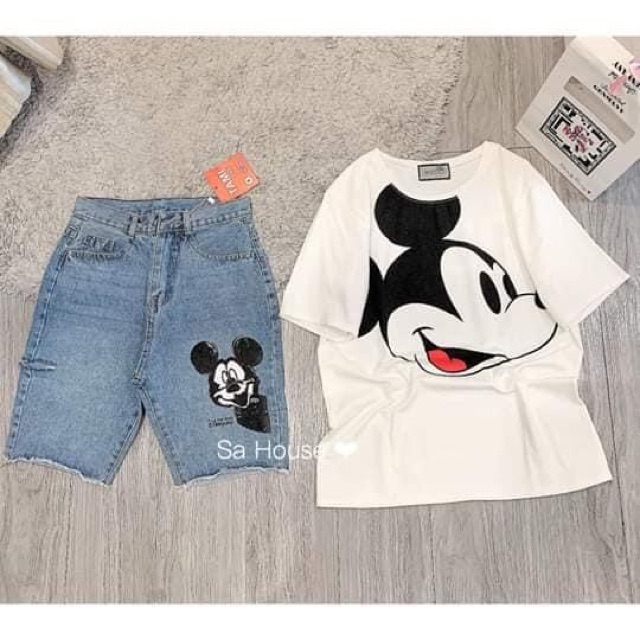 Quần jean ngố mickey Style ulzzang, mạc tami ( kèm video )