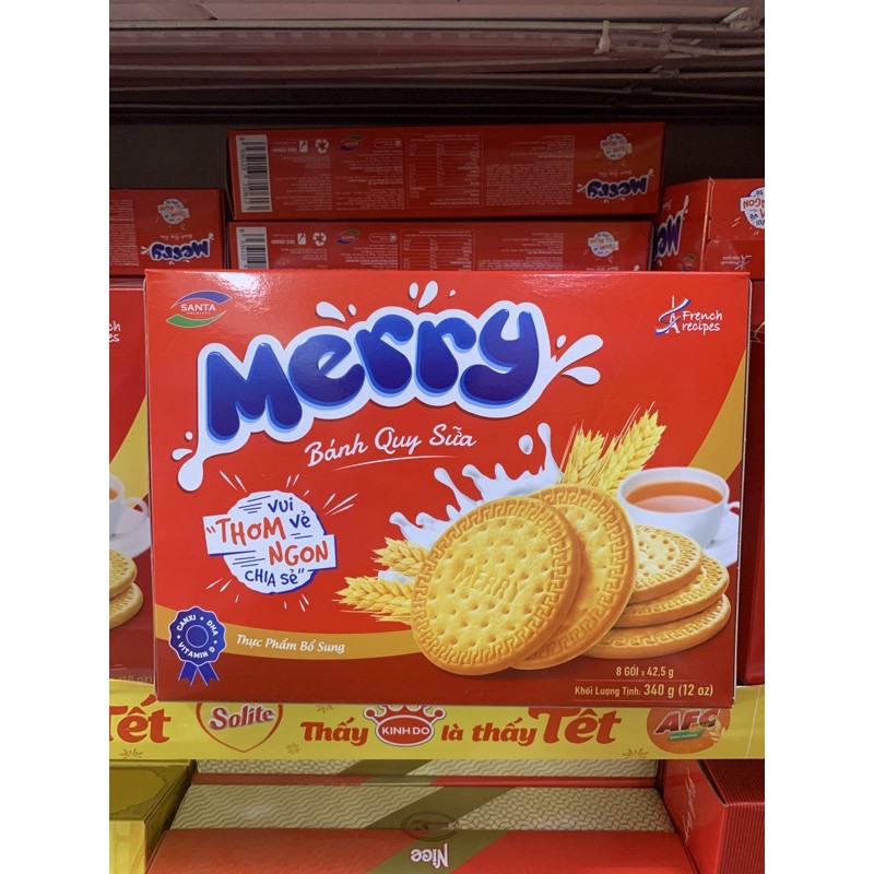 BÁNH QUY SỮA MERRY HỘP 340G