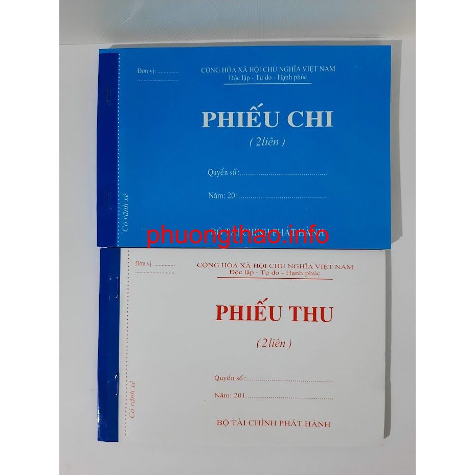 Phiếu Thu, Chi 2 liên, Giấy Carbon Đẹp ( 60 Tờ - 100 Tờ/ Quyển )