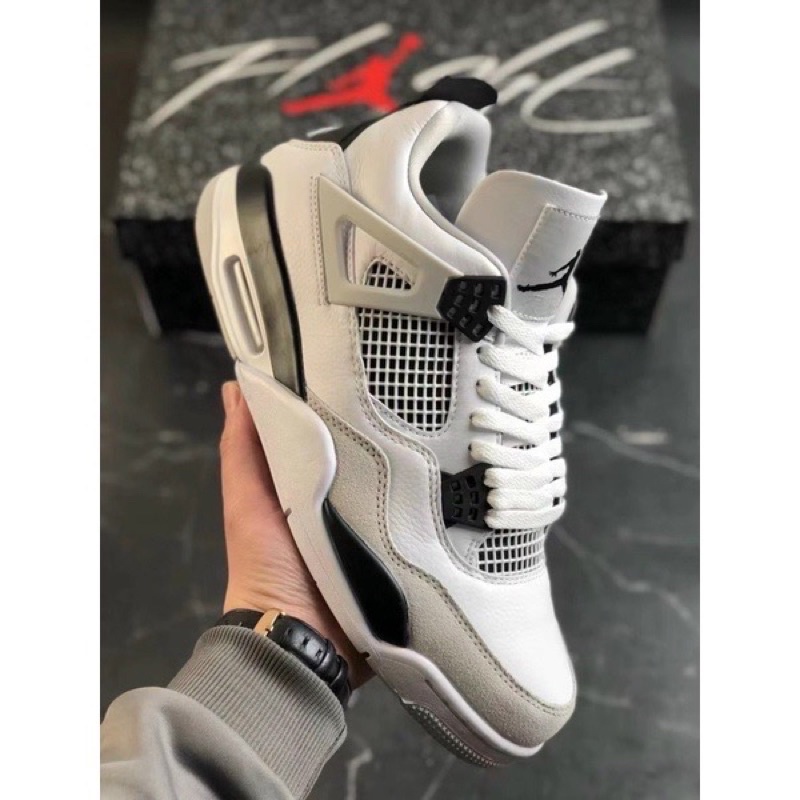 Giày thể thao jo.danss nam nữ cao cấp  GIÀY JD4 RETRO MILITARY BLACK WHITE ĐEN TRẮNG SC