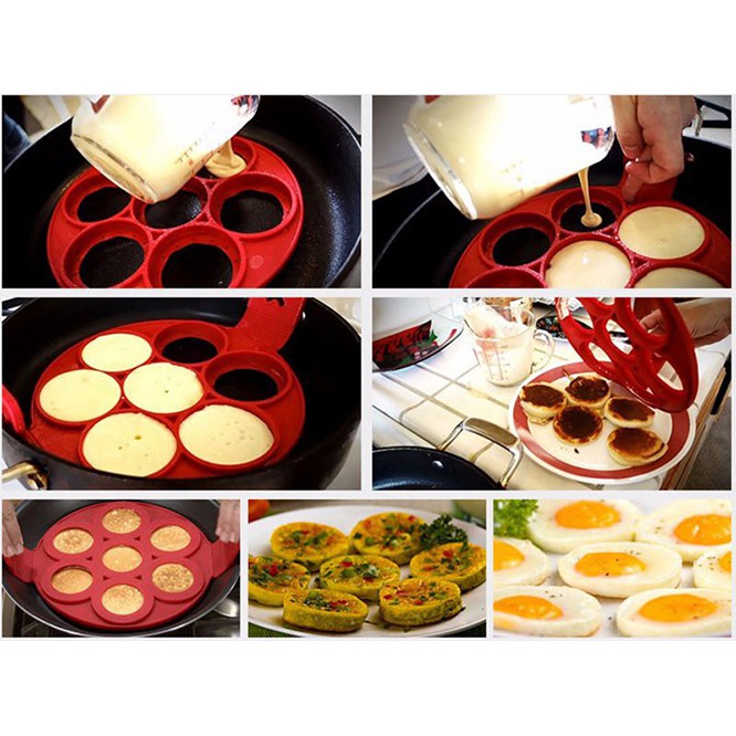 KHUÔN LÀM BÁNH PANCAKES SILICON CAO CẤP KHÔNG CẦN LÒ NƯỚNG