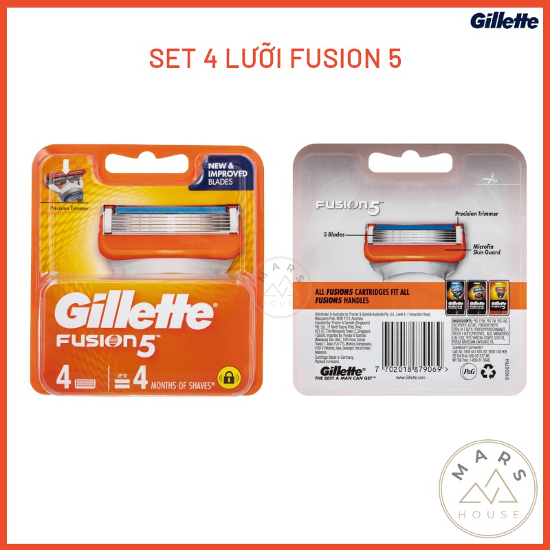 Lưỡi dao cạo râu Gillette Fusion 5 lưỡi chính hãng