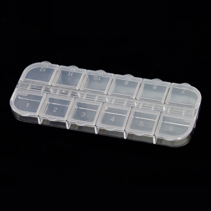 Hộp Nhựa Trong Suốt 12 Ngăn Đựng Trang Sức