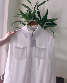 Sơ mi trắng cổ ren