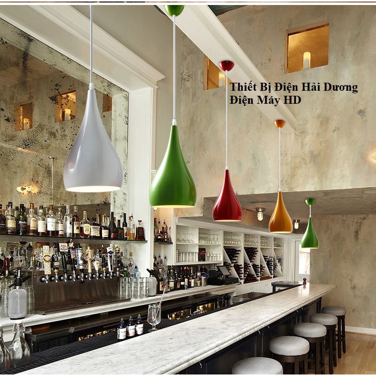 Bộ 3 Đèn thả trần hình giọt nước 8217 (Đen) - Chưa bao gồm bóng - Bảo hành 12 tháng