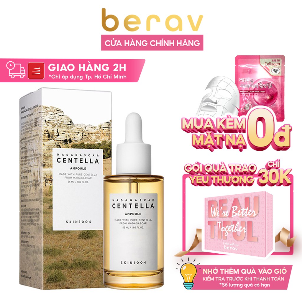 Tinh Chất Rau Má SKIN1004 Madagascar Centella Ampoule Giảm Mụn, Làm Dịu & Phục Hồi Da Nhạy Cảm 55ml