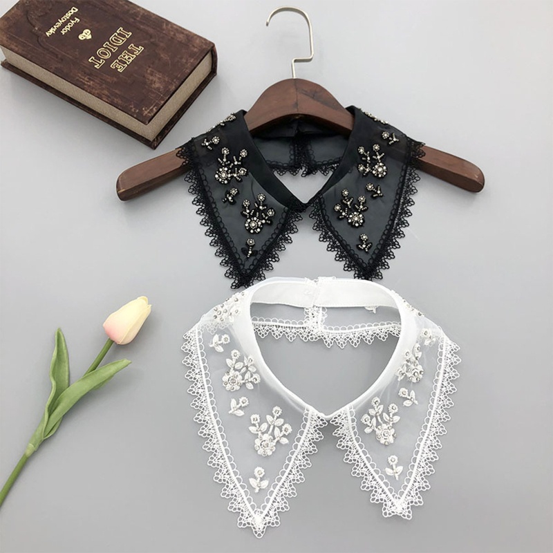 Cổ Áo Rời Giả Hai Lớp Họa Tiết Hoa Thời Trang Hàn Quốc Cho Nữ