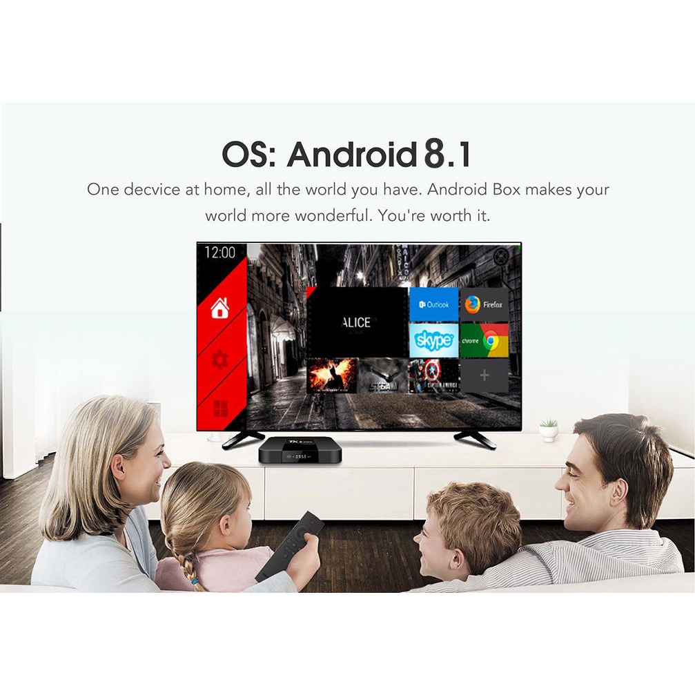 ANDROID TIVI BOX TX3 MINI CHÍNH HÃNG CÓ BLUETOOTH , WIFI KÉP 2G RAM 16G ROM CÀI SẴN BỘ ỨNG DỤNG GIẢI TRÍ
