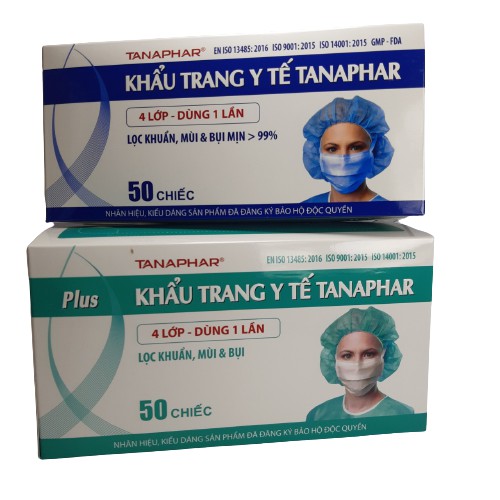 Khẩu trang y tế 4 lớp tanapha 1H/50C