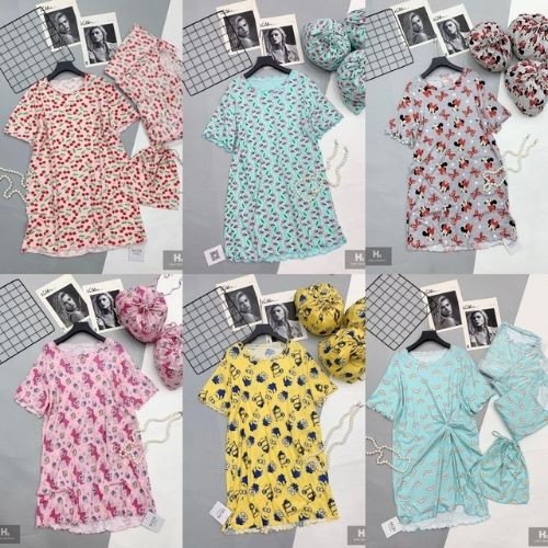 Váy thiết kế DO họa tiết hoạt hình nữ dáng suông MQ CLOTHING đầm ngắn tay phối cổ cách điệu | BigBuy360 - bigbuy360.vn
