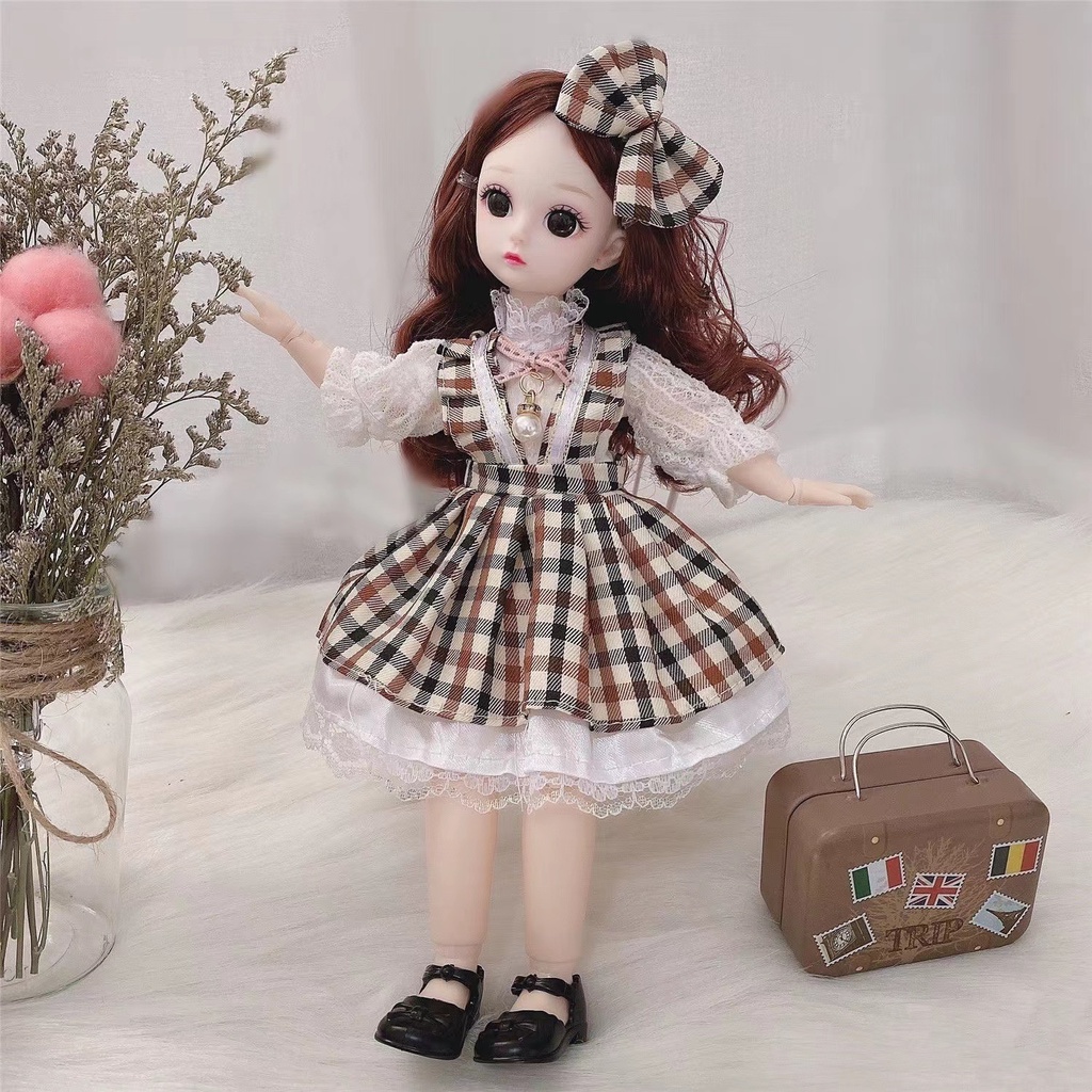 Bjd doll 1/6 búp bê 30cm Búp bê công chúa kèm mắt kính + kẹp tóc xinh xắn 30cm dành cho bé gái đồ chơi ngôi nhà búp bê búp bê bjd thay đổi búp bê búp bê công chúa