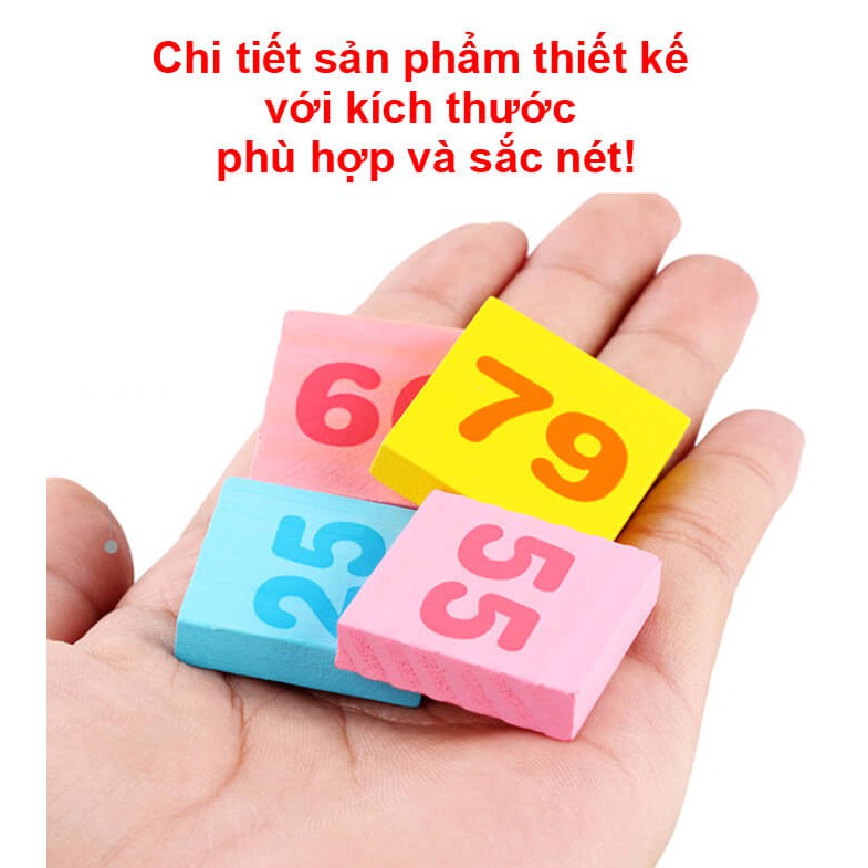 Đồ chơi gỗ Domino toán học 300 chi tiết cho bé phát triển trí tuệ