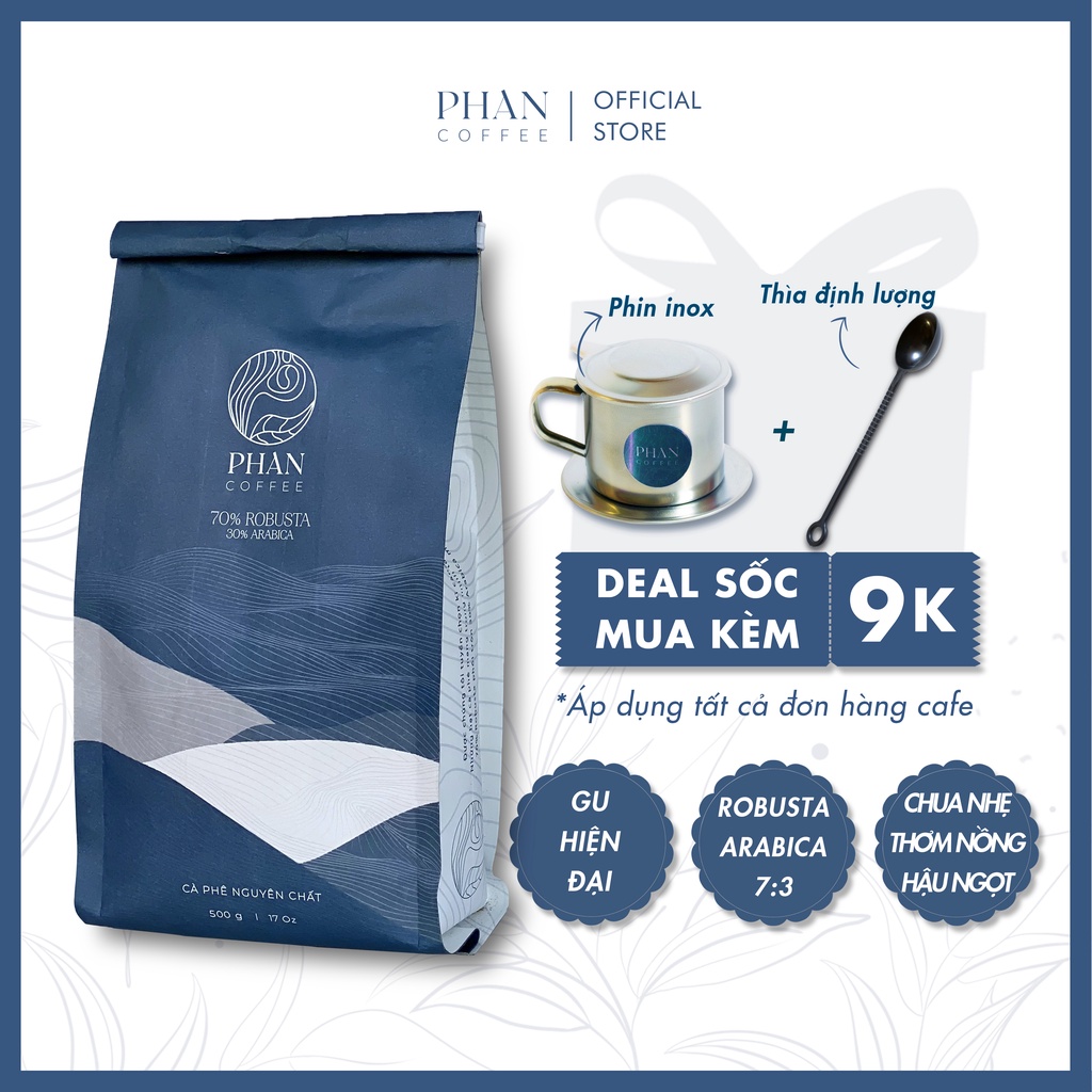 Cà phê Măng Đen Blend nguyên chất rang mộc thơm quyến rũ hậu ngọt pha phin pha máy cold brew - Phan Coffee