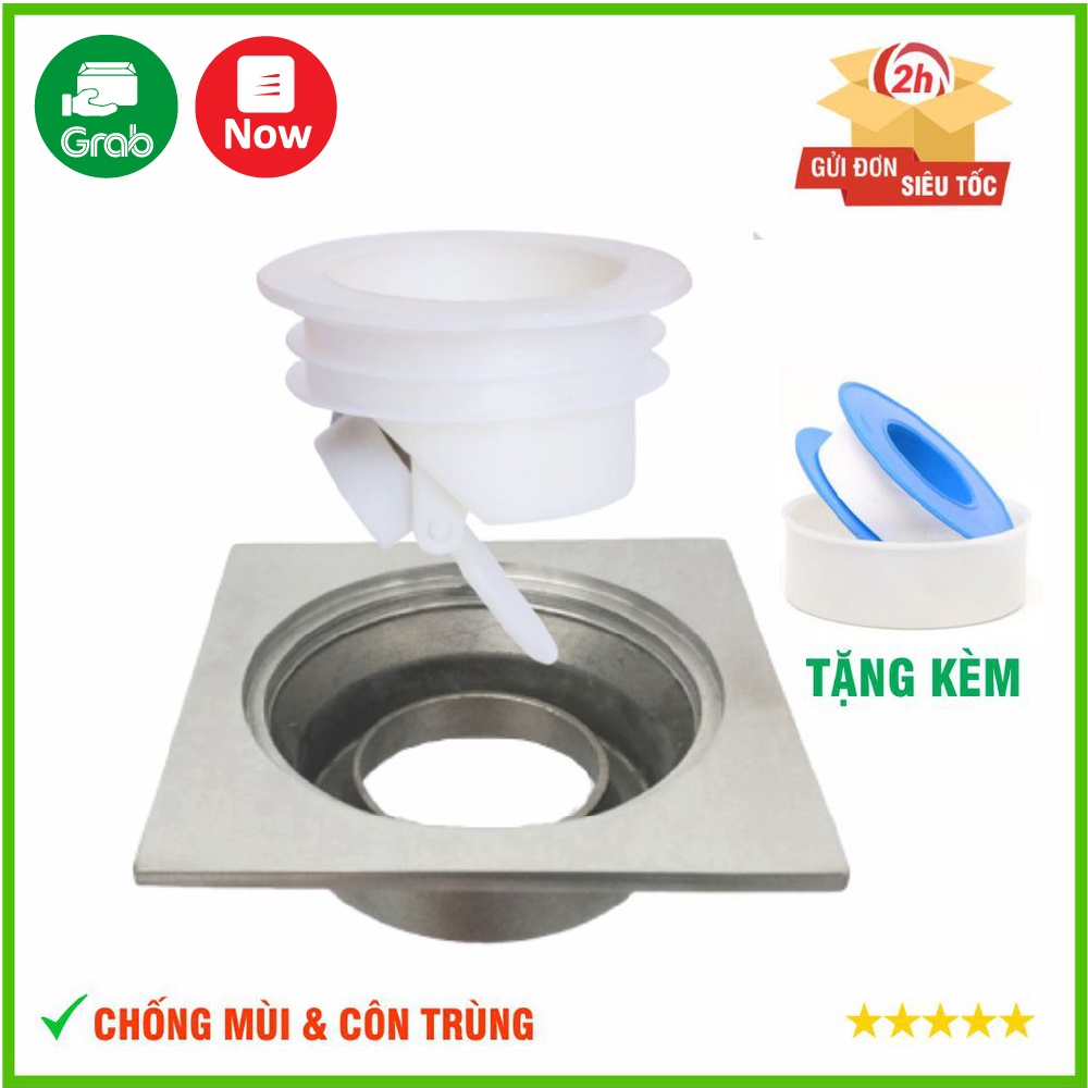 Nắp Ngăn Mùi Hôi Cống, Chống Mùi Thoát Sàn, Côn Trùng, Tặng Kèm Cuộn Cao Su Non - AZ Store