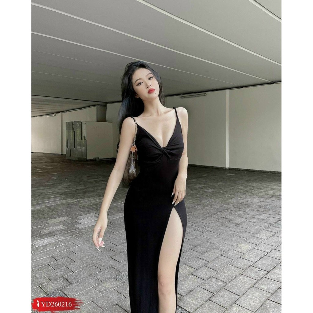 [MẪU MỚI] Đầm Body 2 Dây Xoắn Ngực Có Mút Xẻ Đùi Thun Borip Thích Hợp Mặc Đi Tiệc Đi Làm Đi Chơi | BigBuy360 - bigbuy360.vn