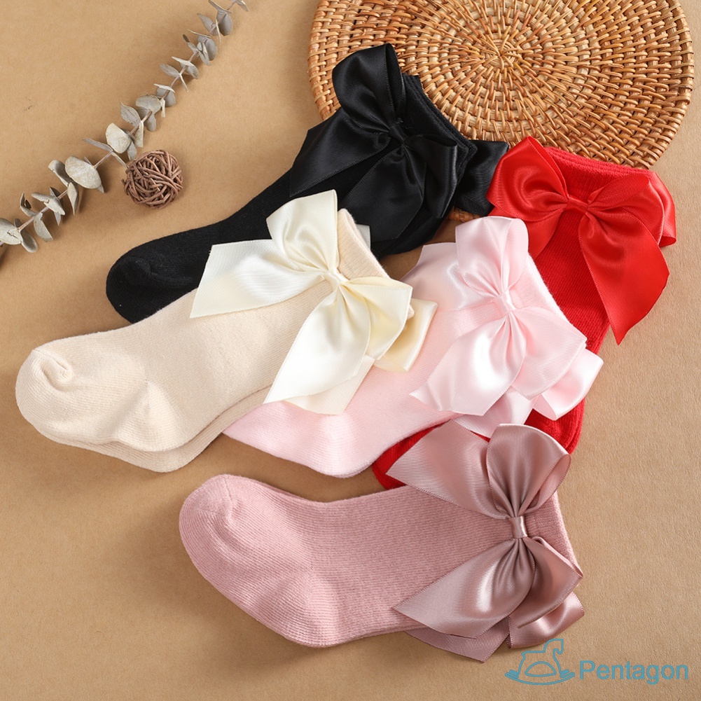 Tất Cotton Mềm Mại Đính Nơ Xinh Xắn Cho Bé Gái