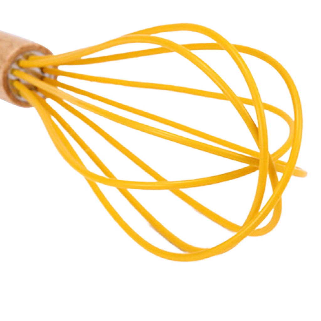 Bộ 3 Cây Đánh Trứng Bằng Silicone Cán Gỗ Thân Thiện Với Môi Trường