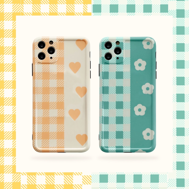 Ốp iphone - Ốp lưng imd new Kẻ caro hoa và tim 6/6s/6plus/6splus/7/8/7plus/8plus/x/xs/xsmax/11/11promax-Awifi Case Q1-2 | BigBuy360 - bigbuy360.vn