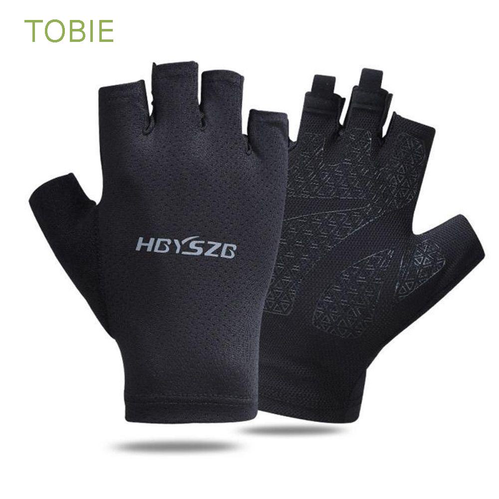 Găng Tay Hở Ngón Bằng Silicone Chống Nắng Chống Trượt Thoáng Khí Cho Nam Nữ Chạy Xe Đạp