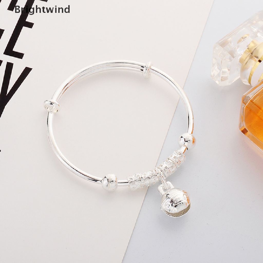 [Brightwind] Vintage Fashion Women Bell Jewelry Silver Plated Cuff Bracelet Charm Bangle Gift Hot Sell