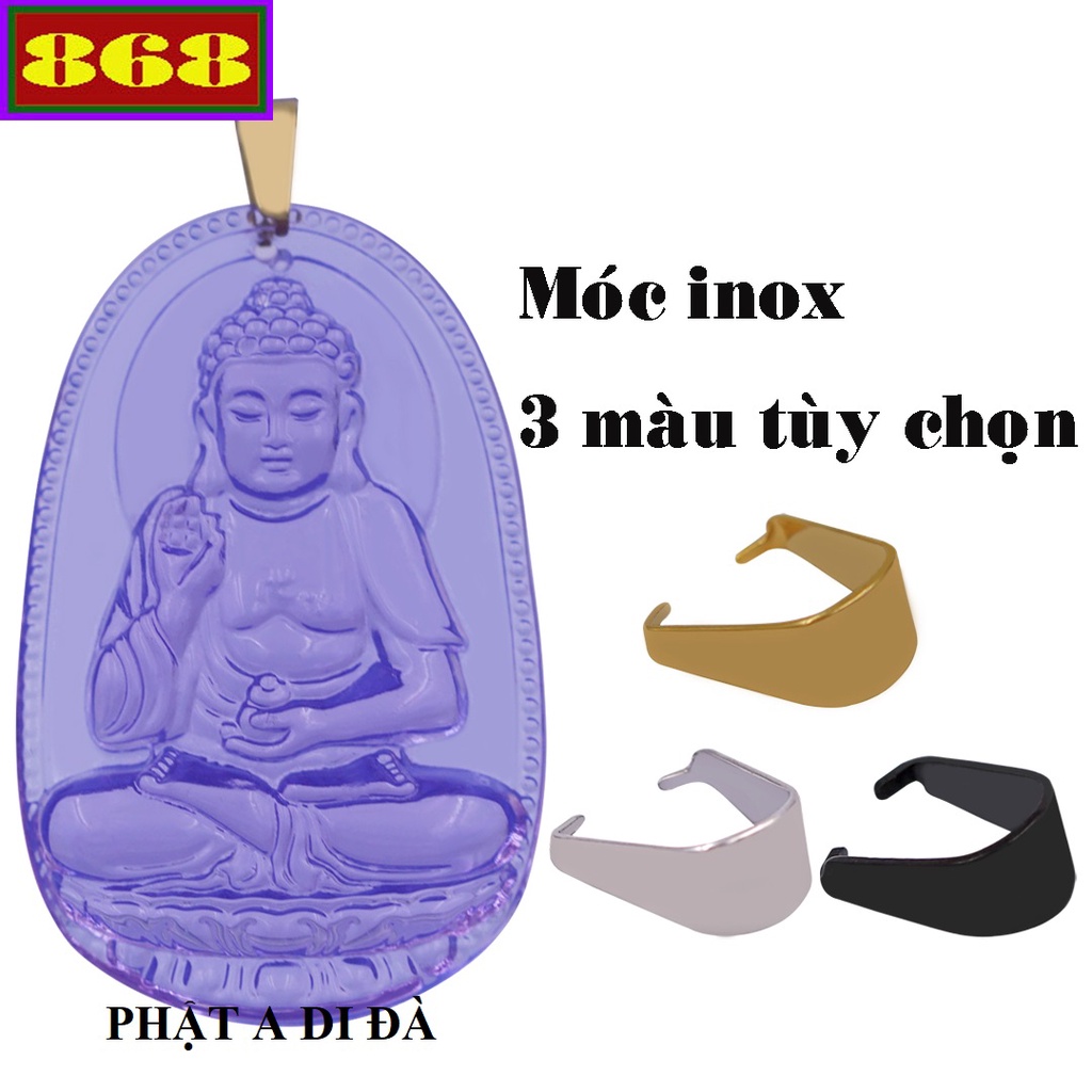 Mặt dây chuyền hộ mệnh tuổi Tuất - Hợi - Mặt Phật A di đà pha lê tím MFLIB1 - Size phù hợp cho nam và nữ