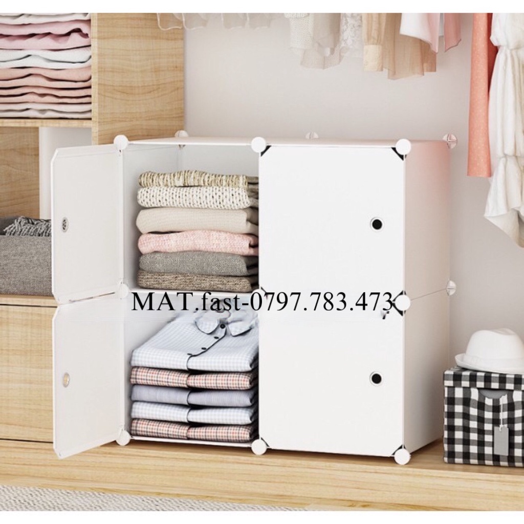 TỦ NHỰA LẮP GHÉP ĐA NĂNG LẮP GHÉP THÔNG MINH 4 Ô NHIỀU MẪU GIÁ RẺ sâu 47cm