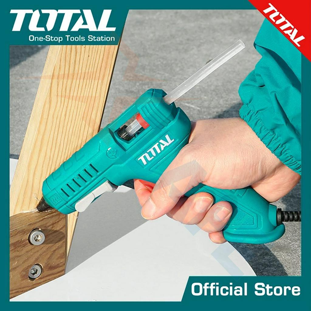 Máy bắn keo nến TOTAL TT001116 12W súng bắn keo khả năng dán 5-8g/ph đường kính thanh keo 7mm, kèm 2 keo dán 100mm