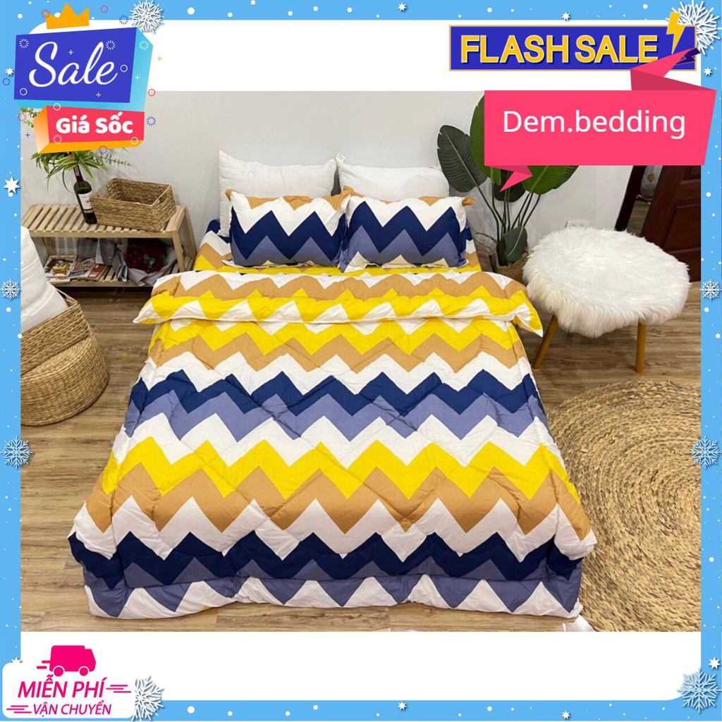 Chăn Phao Bông Dày Cực Ấm Cho Mùa Đông,Vải Poly Cotton 1M8X2M[mẫu sóng nhiều màu]