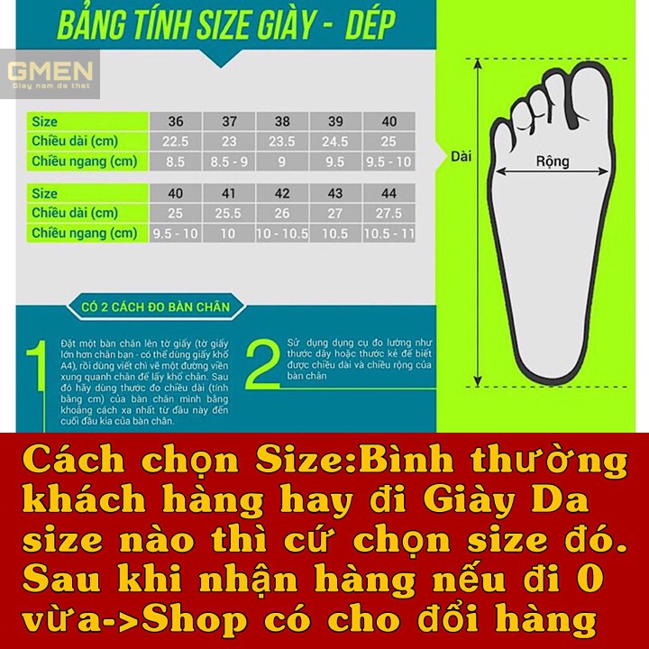 Giày tây nam da thật 100% đế cao su đúc bền bỉ bảo hành 1 năm GM002