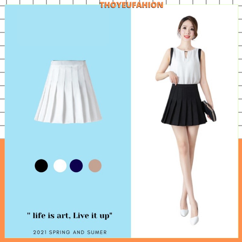 Chân váy xếp ly Tennis Skirt Chữ A Dáng Ngắn Phong Cách Hàn Quốc