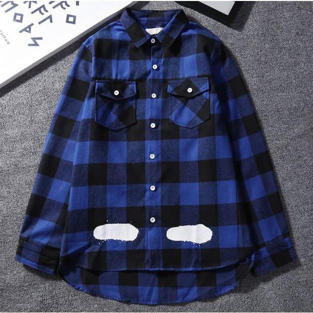 ⚡️[CHỈ 1 NGÀY] - Áo flannel OFF WHITE spray, áo sơ mi off white (Gin Store)