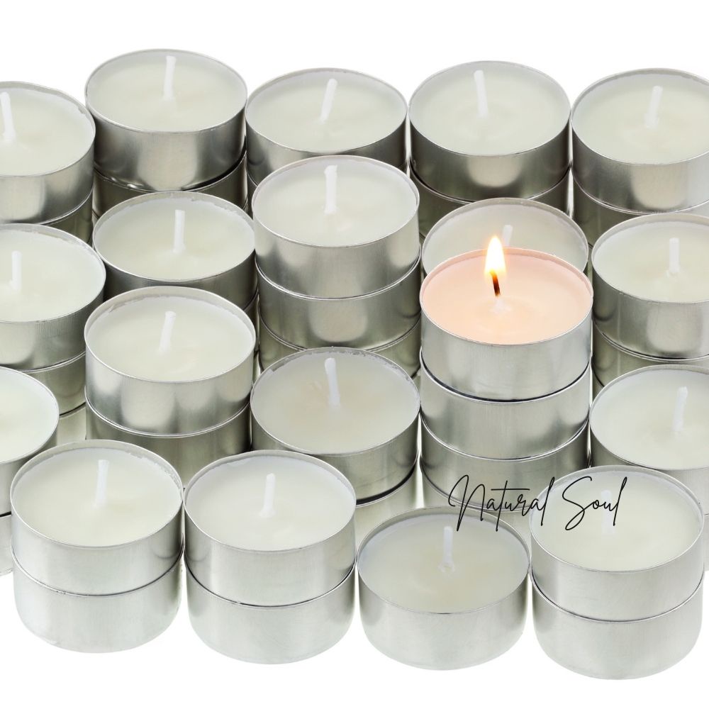 Nến Tealight Trắng Không Khói Không Mùi (Hàng Cao Cấp) - Thời Gian Cháy 2 Giờ - Shop Natural Soul