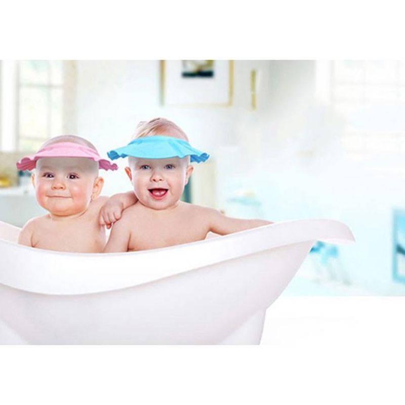 Mũ Gội Đầu Chắn Nước Bảo Vệ Tai Có Thể Điểu Chỉnh Kích Cỡ Cho Bé Yêu - Shop Bố Mốc