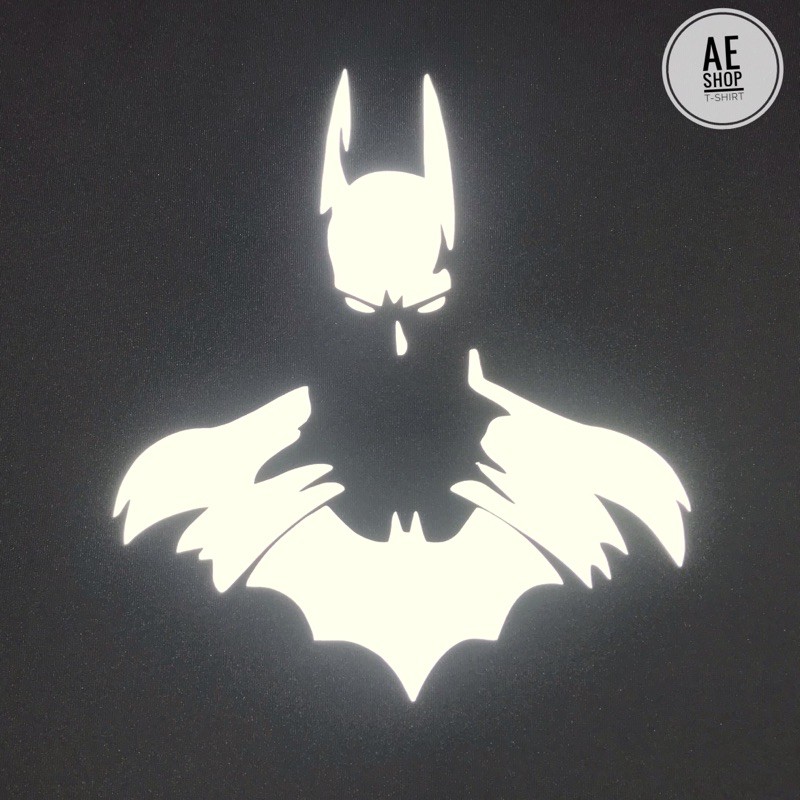 Áo Thun in hình vector Batman phản quang - Trắng - Đen