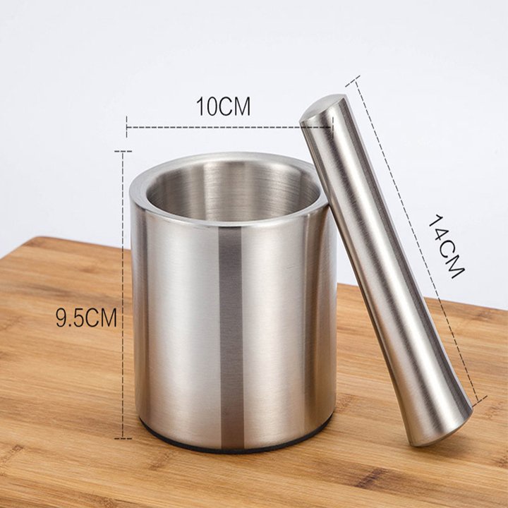 Bộ cối chày FREESHIP Cối chày loại lớn Inox SUS 304 cao cấp không gỉ