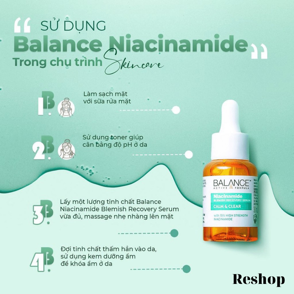 Tinh chất giảm mụn mờ thâm Balance Active Formula Niacinamide 15% Blemish Recovery Serum 30ml