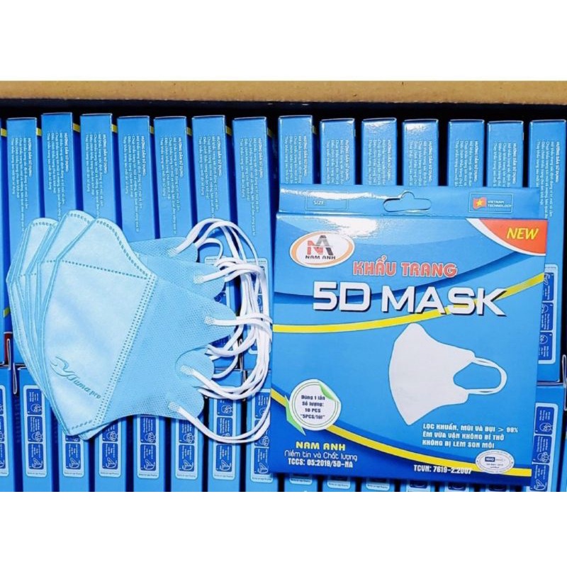 Combo 5 hộp  khẩu trang y tế 5D kháng khuẩn