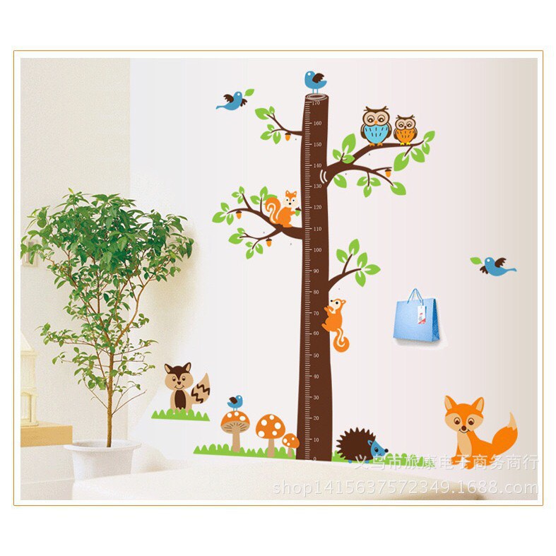 Decal Dán Tường, Tranh Dán Tường Đo Chiều Cao Cho Bé Tấm To DC180