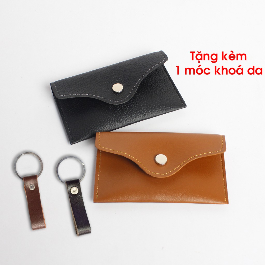 Ví Sen Mini 1 ngăn cúc bấm để thẻ ATM Ariza nam nữ VS101 tặng kèm móc khoá