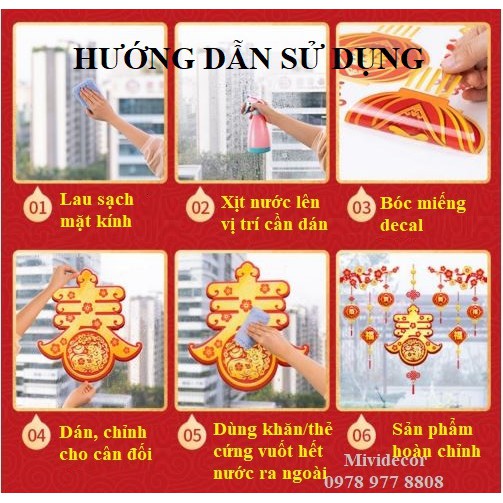 Decal dán kính tết 2024