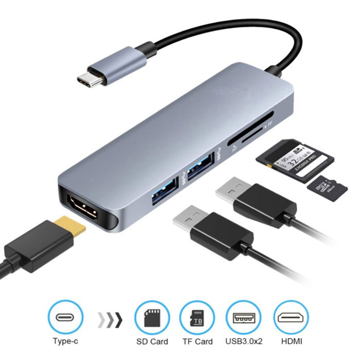 Cổng chuyển Type-C to HDMI 5in1 Adapter