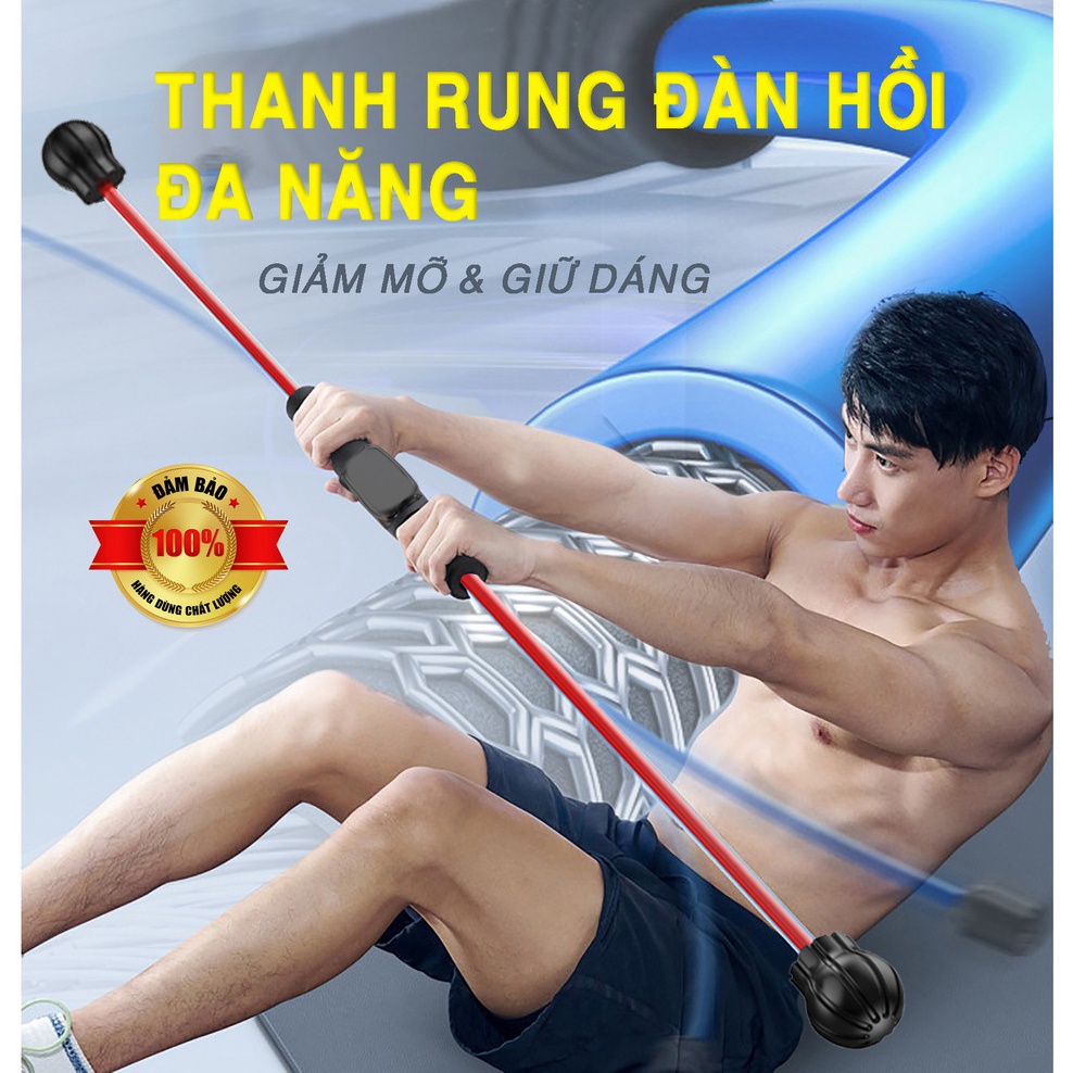 DỤNG CỤ TẬP GYM TẠI NHÀ - THANH RUNG ĐÀN HỒI ĐA NĂNG - tặng kèm tai nghe