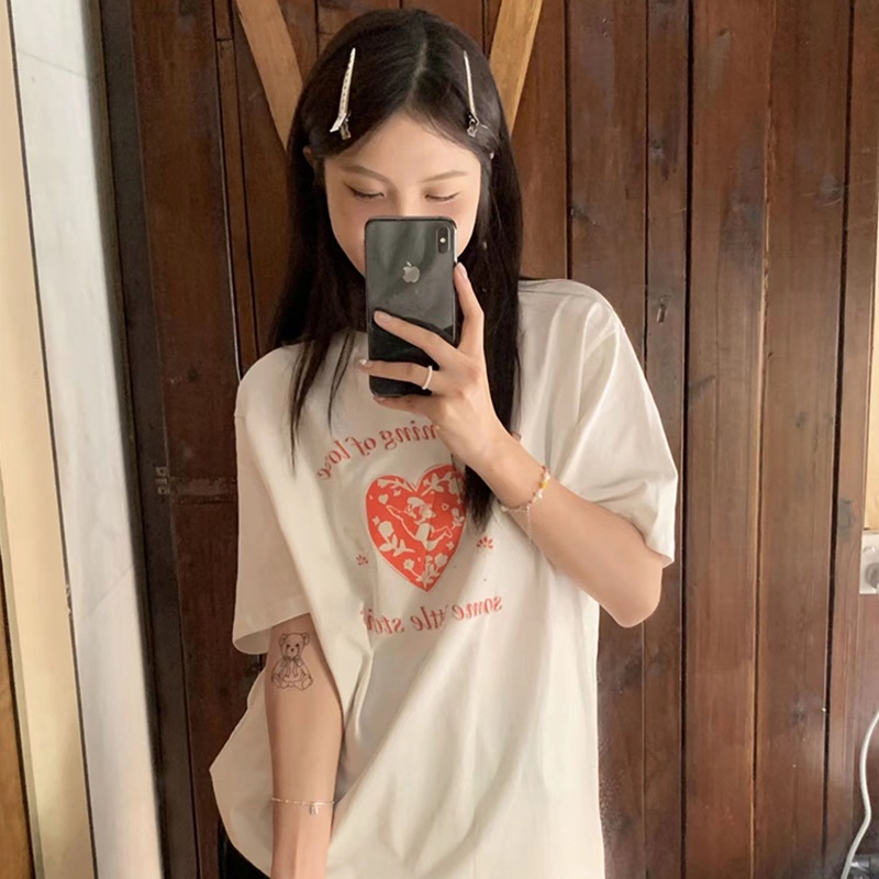 NRVP Áo Thun Nữ Oversize Cổ Tròn Thời Trang Hàn Quốc