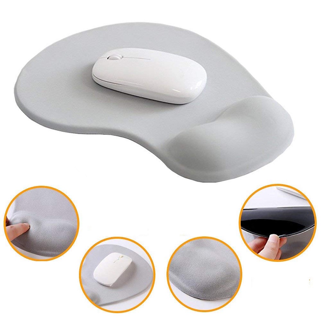 Miếng lót chuột có đệm kê tay bằng silicon mềm tiện dụng khi sử dụng máy tính/ notebook/ laptop- hàng loại 1