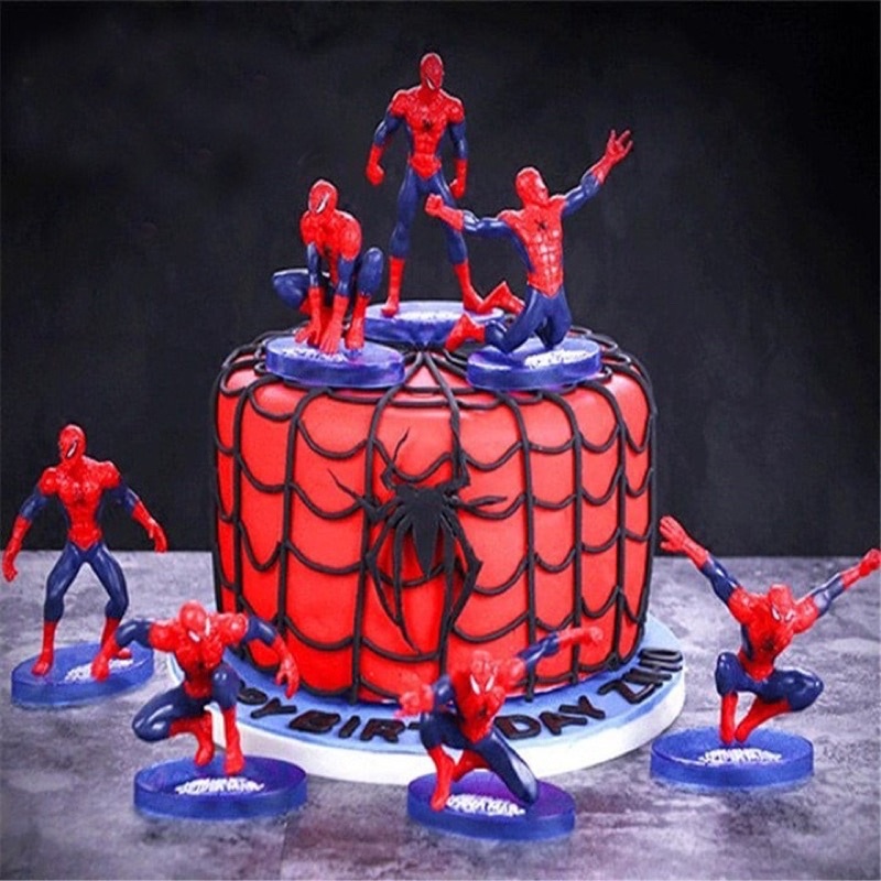 Bộ 7 Siêu nhân nhện trang trí bánh sinh nhật