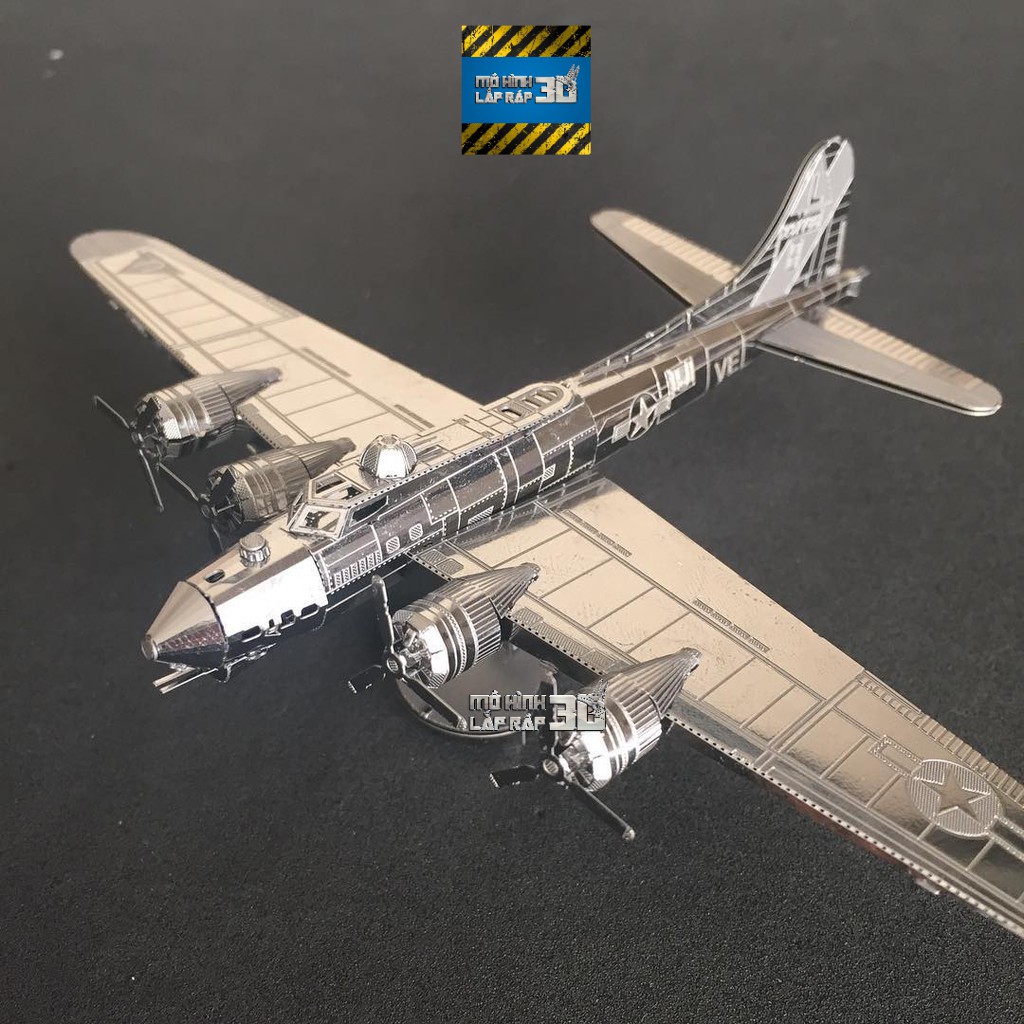 Mô hình 3D kim loại lắp ráp máy bay ném bom hạng nặng B-17 Flying Fortress [Chưa lắp]