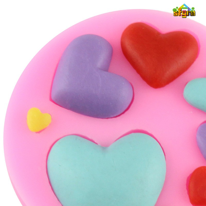 Sfyre Love Heart Shape Fondant Mold Silicone Pastry Mould Chocolate Candy Cake Decorating Baking Tool