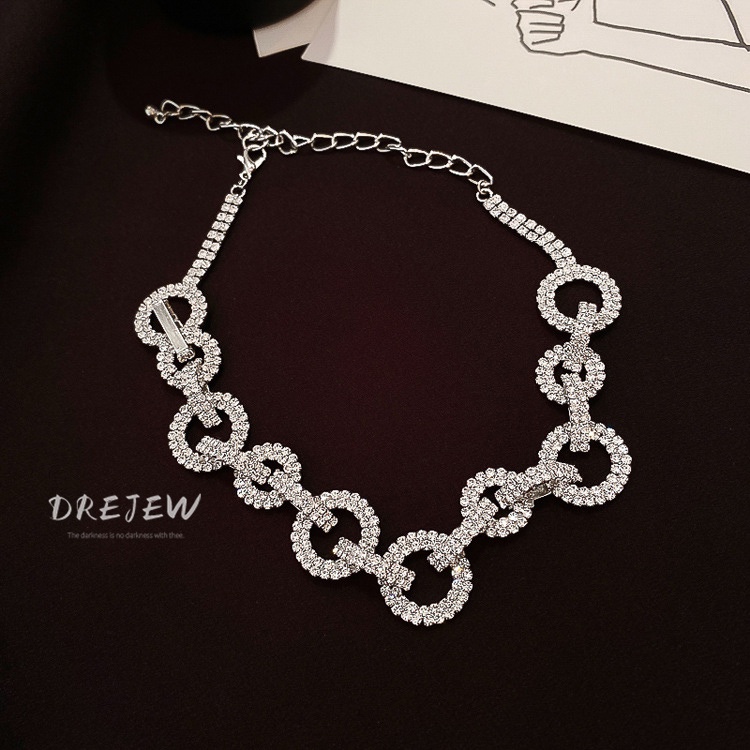DREJEW Vòng Cổ Đính Đá Lấp Lánh Phong Cách Thời Trang Nhật Hàn